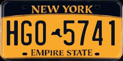 NY license plate HGO5741