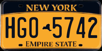 NY license plate HGO5742