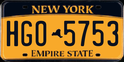 NY license plate HGO5753