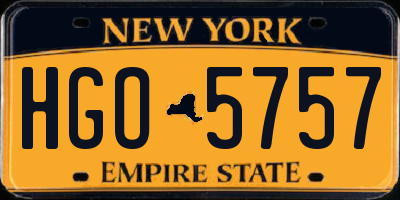 NY license plate HGO5757