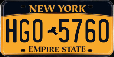 NY license plate HGO5760