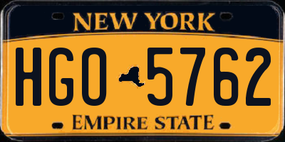 NY license plate HGO5762