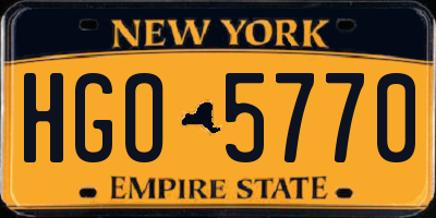 NY license plate HGO5770