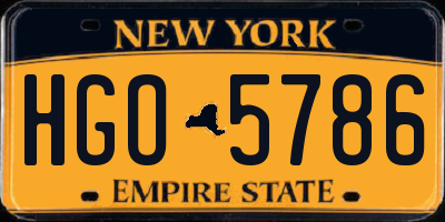 NY license plate HGO5786