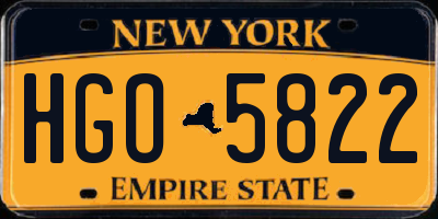 NY license plate HGO5822