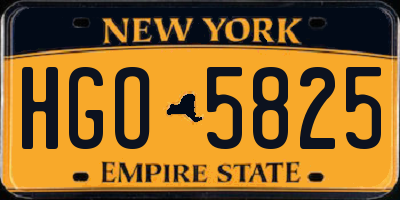 NY license plate HGO5825