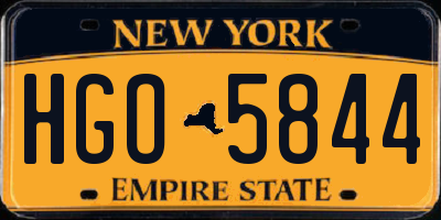 NY license plate HGO5844