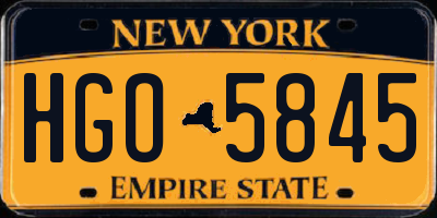 NY license plate HGO5845