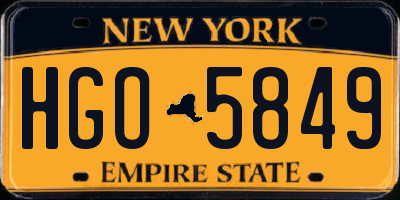 NY license plate HGO5849