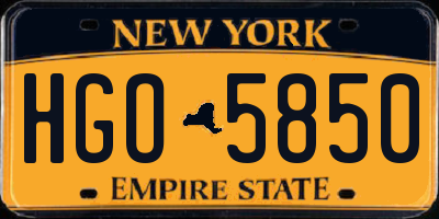 NY license plate HGO5850