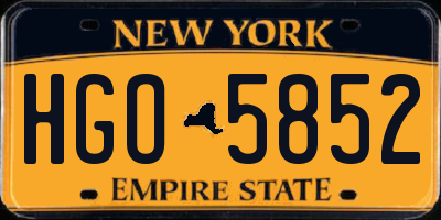 NY license plate HGO5852