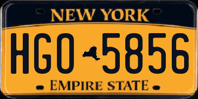 NY license plate HGO5856