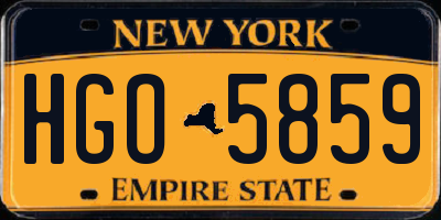 NY license plate HGO5859