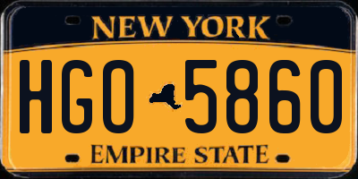 NY license plate HGO5860