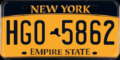 NY license plate HGO5862