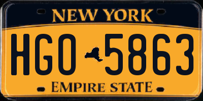 NY license plate HGO5863