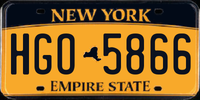 NY license plate HGO5866