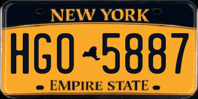 NY license plate HGO5887