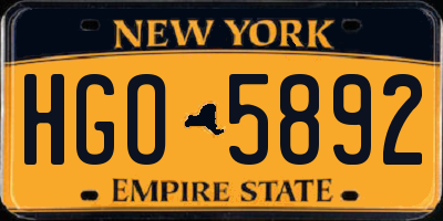 NY license plate HGO5892