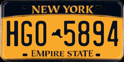 NY license plate HGO5894