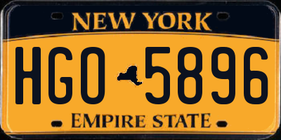NY license plate HGO5896