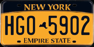 NY license plate HGO5902