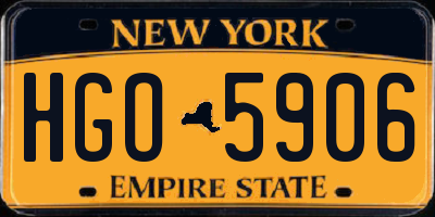 NY license plate HGO5906