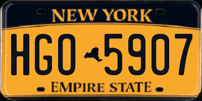 NY license plate HGO5907