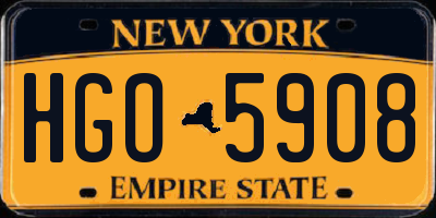 NY license plate HGO5908