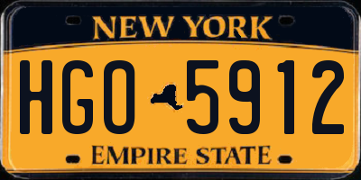 NY license plate HGO5912