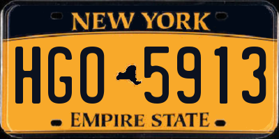 NY license plate HGO5913