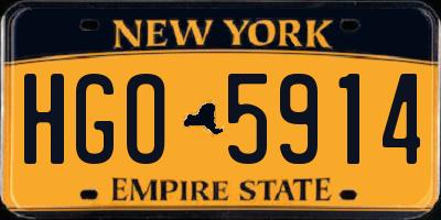 NY license plate HGO5914