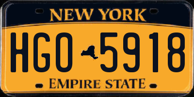 NY license plate HGO5918
