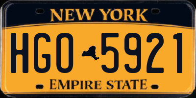NY license plate HGO5921