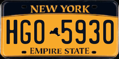 NY license plate HGO5930