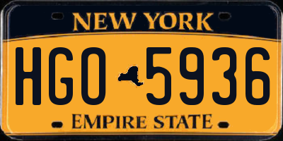 NY license plate HGO5936