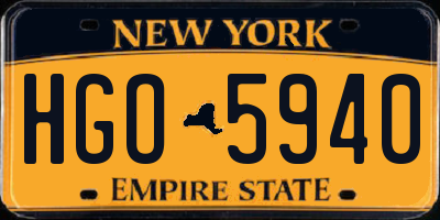 NY license plate HGO5940
