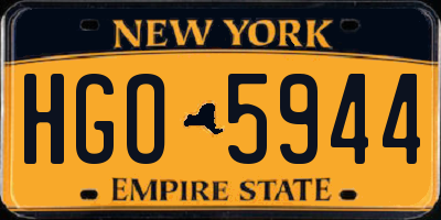 NY license plate HGO5944
