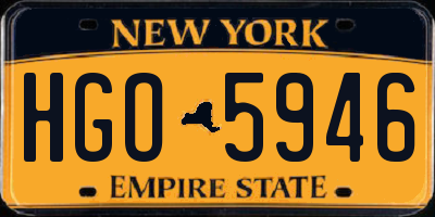 NY license plate HGO5946