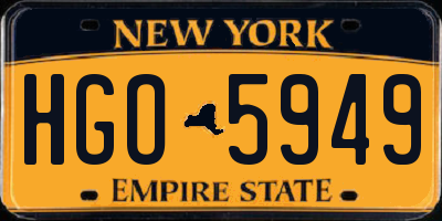 NY license plate HGO5949