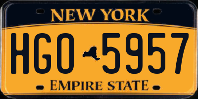 NY license plate HGO5957