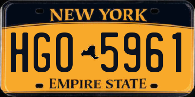 NY license plate HGO5961