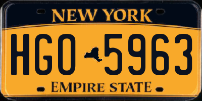 NY license plate HGO5963