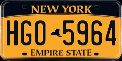 NY license plate HGO5964