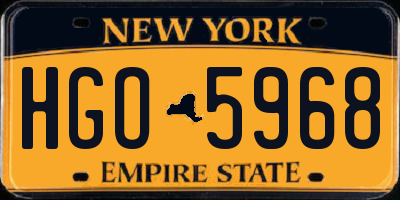 NY license plate HGO5968