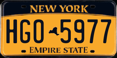 NY license plate HGO5977