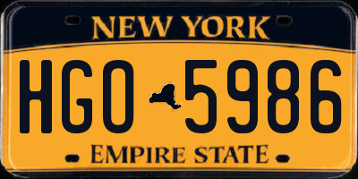 NY license plate HGO5986