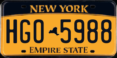 NY license plate HGO5988