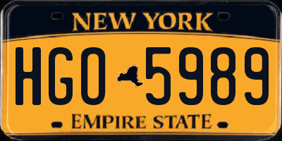 NY license plate HGO5989