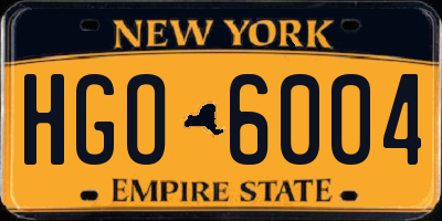 NY license plate HGO6004